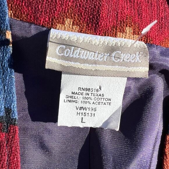 VTG 90s Coldwater Creek muted primary Southwestern Aztec tapestry vest LARGE - Picture 3 of 4